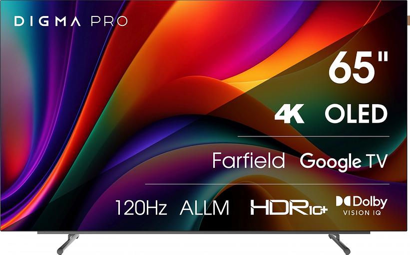 Телевизор OLED Digma Pro 65" OLED 65M Google TV Frameless черный/серебристый 4K Ultra HD 120Hz DVB-T DVB-T2 DVB-C DVB-S DVB-S2 USB WiFi Smart TV фото 1