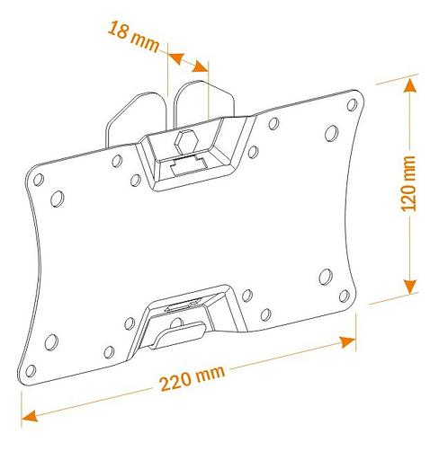 Кронштейн для телевизора Holder LCDS-5060 черный глянец 19"-32" макс.30кг настенный фиксированный фото 2