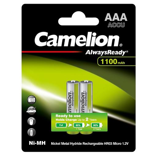 Батарейки Camelion AAA-1100mAh Ni-Mh BL-2 (NH-AAA1100BP2, аккумулятор,1.2В) (2 шт. в уп-ке) фото 1