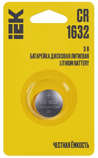 Элемент питания дисковый литиевый CR1632 (блист.1шт) IEK ABT-CR1632-OP-L01 фото 1