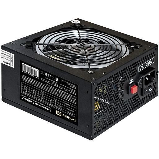 Блок питания 600W ExeGate EVO600-LT (ATX, APFC, 12cm RGB fan, 24pin, (4+4)pin, PCI-E, 5xSATA, 3xIDE, FDD, black) фото 1