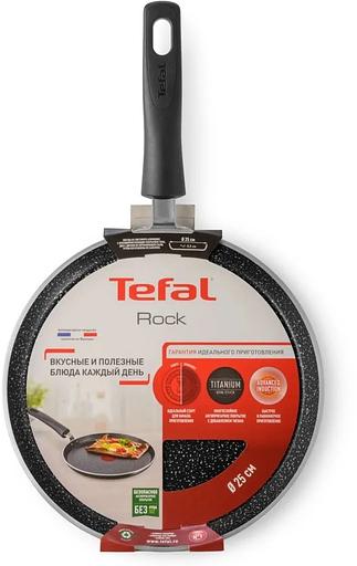 Сковорода блинная Tefal Rock 04235525 круглая 25см покрытие: Mineralia ручка несъемная (без крышки) черный фото 1