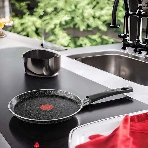 Сковорода блинная Tefal Rock 04235525 круглая 25см покрытие: Mineralia ручка несъемная (без крышки) черный фото 8