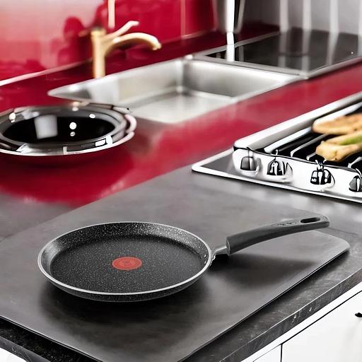 Сковорода блинная Tefal Rock 04235525 круглая 25см покрытие: Mineralia ручка несъемная (без крышки) черный фото 9