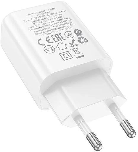 Сетевое зар./устр. Hoco N60 Gentle 20W 3A (PD) белый (44228) фото 3