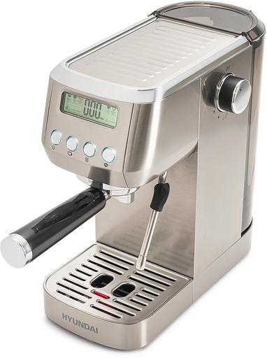 Кофеварка рожковая Hyundai HEM-9990 1350Вт серебристый фото 4