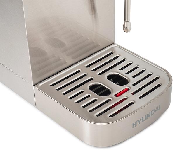 Кофеварка рожковая Hyundai HEM-9990 1350Вт серебристый фото 9