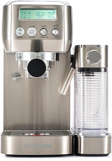 Кофеварка рожковая Hyundai HEM-9999 1350Вт серебристый фото 1