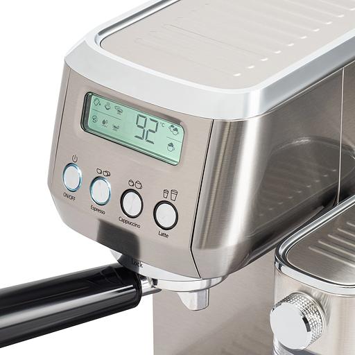 Кофеварка рожковая Hyundai HEM-9999 1350Вт серебристый фото 6