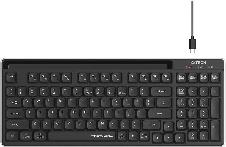 Клавиатура A4Tech Fstyler FBX70C черный USB беспроводная BT/Radio slim Multimedia (FBX70C) фото 2