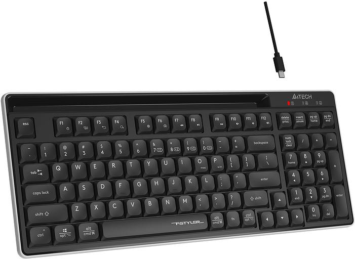 Клавиатура A4Tech Fstyler FBX70C черный USB беспроводная BT/Radio slim Multimedia (FBX70C) фото 3