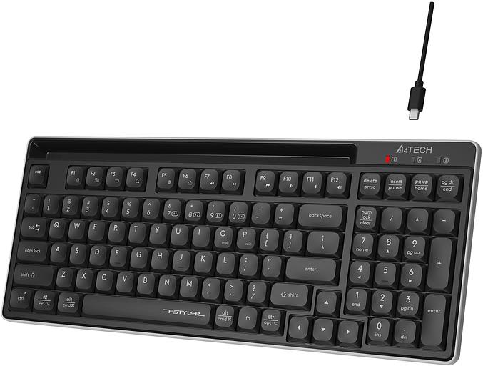 Клавиатура A4Tech Fstyler FBX70C черный USB беспроводная BT/Radio slim Multimedia (FBX70C) фото 4