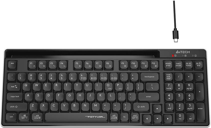 Клавиатура A4Tech Fstyler FBX70C черный USB беспроводная BT/Radio slim Multimedia (FBX70C) фото 7