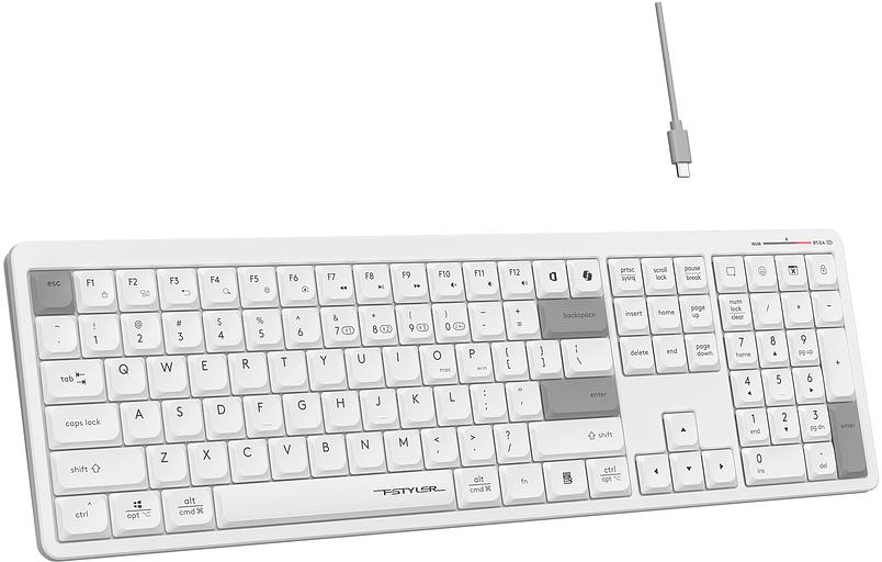 Клавиатура A4Tech Fstyler FBX55C белый USB беспроводная BT/Radio slim Multimedia (FBX55C) фото 3