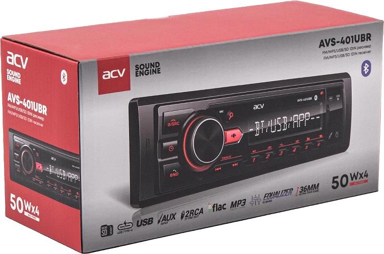 Автомагнитола ACV AVS-401UBR 1DIN 4x50Вт v5.0 AUX 2 (43341) фото 9