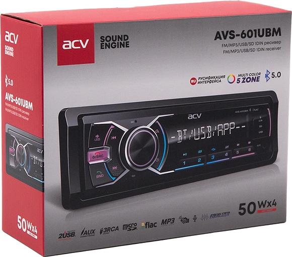 Автомагнитола ACV AVS-601UBM 1DIN 4x50Вт AUX 3 (43340) фото 10