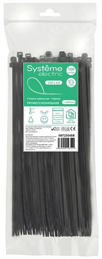 Стяжка кабельная 250х4.8 черн. (уп.100шт) SE IMT25048B фото 1