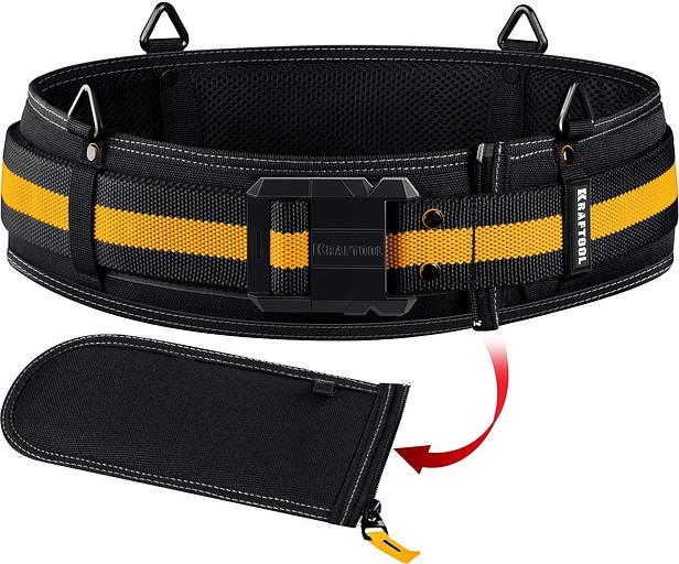 KRAFTOOL KB-2 для сумок с быстросъёмным креплением FastClip, 80-122 см, широкий кушак, пояс монтажника (38763) фото 2