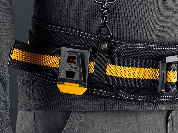 KRAFTOOL KB-2 для сумок с быстросъёмным креплением FastClip, 80-122 см, широкий кушак, пояс монтажника (38763) фото 4