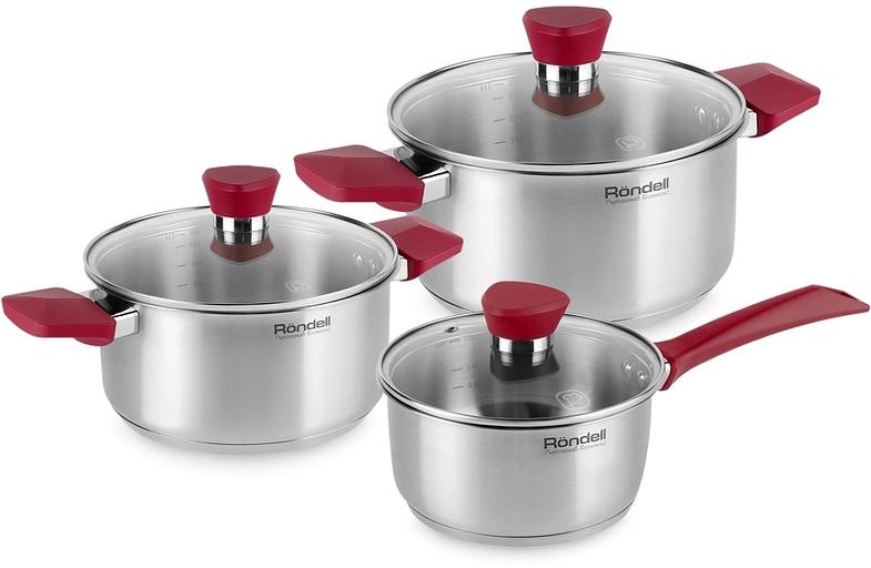 Набор 6 предметов (кастрюли 18, 20, ковш 14) Rondell (ST) RDS-817 Strike фото 1