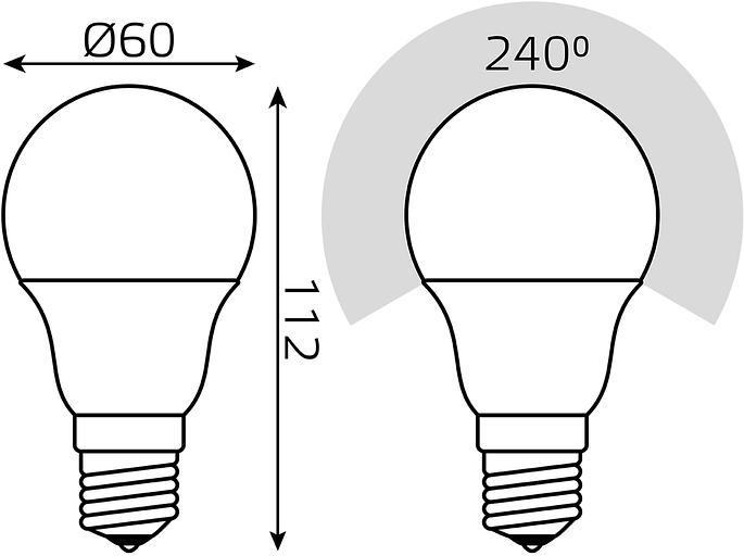 Лампа светодиодная Gauss 102502210-M 10Вт цок.:E27 груша 220B св.свеч.бел.нейт. A60 (упак.:10шт) фото 6