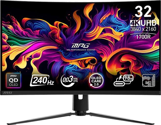 Монитор MSI 31.5" MPG 321CURX QD-OLED черный QD OLED LED 16:9 HDMI матовая 250cd 178гр/178гр 3840x2160 240Hz DP 4K 9.6кг фото 1