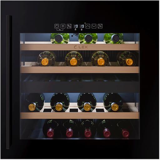 Винный шкаф Lex LWD6036BL dual zone S 1-нокамерн. черный стекло (CHAT500009) фото 1