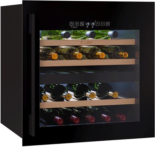 Винный шкаф Lex LWD6036BL dual zone S 1-нокамерн. черный стекло (CHAT500009) фото 2