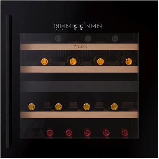 Винный шкаф Lex LWD6036BL dual zone S 1-нокамерн. черный стекло (CHAT500009) фото 3