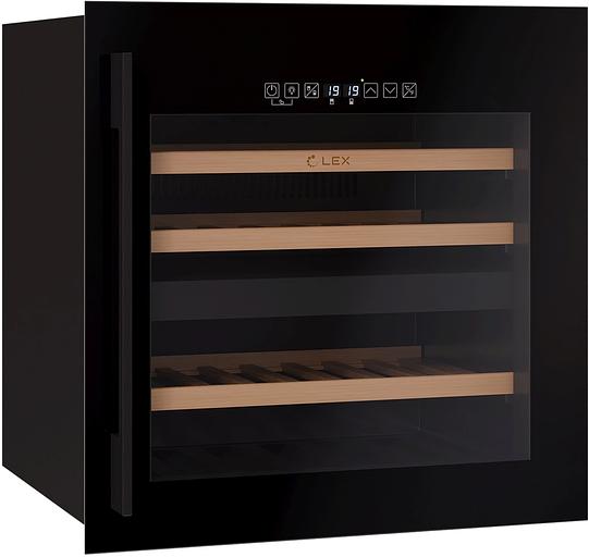 Винный шкаф Lex LWD6036BL dual zone S 1-нокамерн. черный стекло (CHAT500009) фото 6