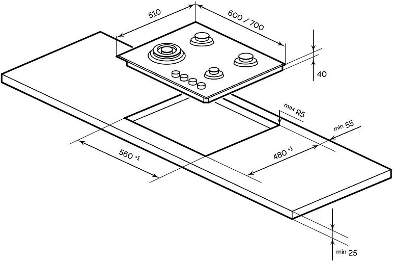 Газовая варочная поверхность Lex GVG 644A BBL черный фото 3