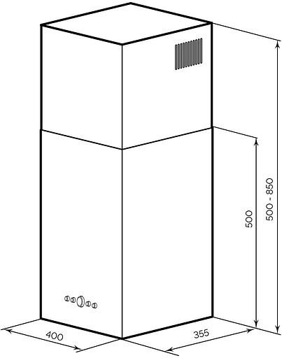 Вытяжка каминная Lex Mono 400 черный управление: кнопочное (1 мотор) фото 4