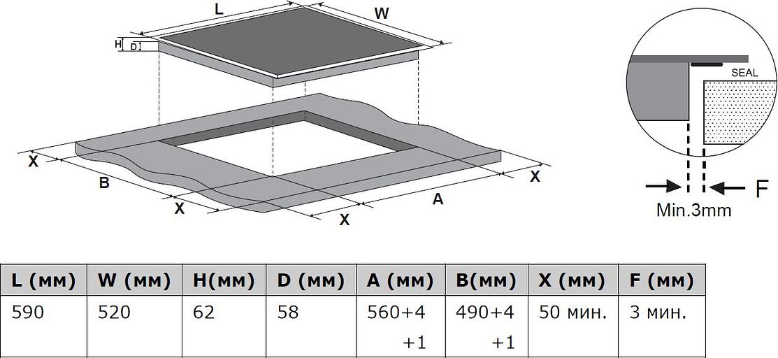 Индукционная варочная поверхность Weissgauff HI 642 BSCM черный фото 4