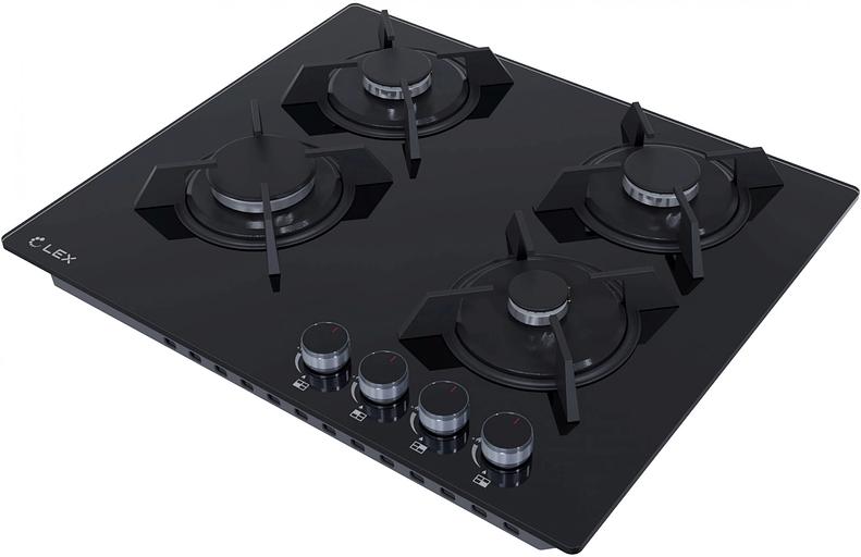 Газовая варочная поверхность Lex GVG 643A BBL черный фото 2
