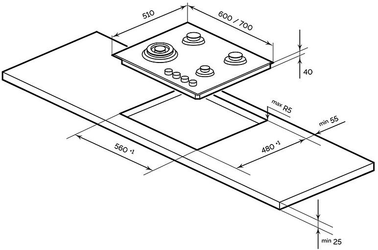 Газовая варочная поверхность Lex GVG 643A BBL черный фото 3