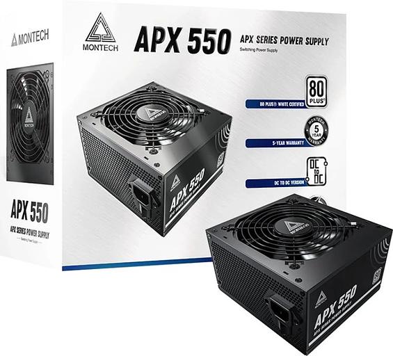 Блок питания Montech ATX 550W APX 550 80 PLUS WHITE (20+4pin) APFC 120mm fan 6xSATA Cab Manag RTL фото 5