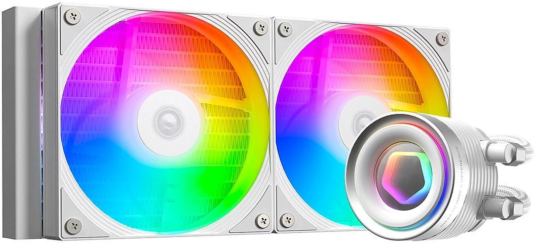 Система водяного охлаждения ID-Cooling FX240 Inf ARGB Soc-AM5/AM4/1200/1700/1851 белый 4-pin 27.2dB Al+Cu 300W Ret (FX240 INF WHITE) фото 1