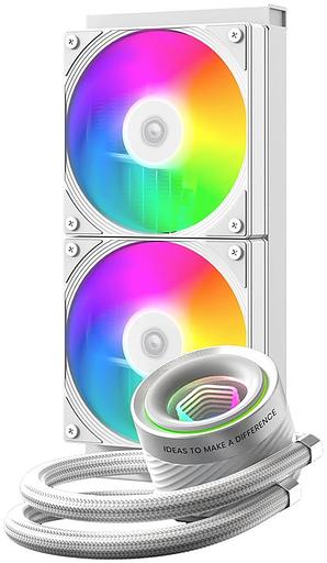 Система водяного охлаждения ID-Cooling FX240 Inf ARGB Soc-AM5/AM4/1200/1700/1851 белый 4-pin 27.2dB Al+Cu 300W Ret (FX240 INF WHITE) фото 2