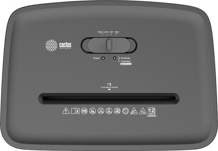 Шредер Cactus CS-SH-E5 (секр.P-4) фрагменты 12лист. 20лтр. скрепки скобы пл.карты фото 2