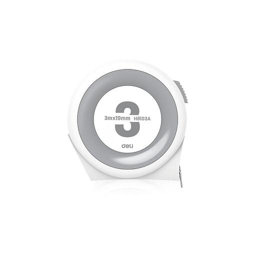 Рулетка Deli Home Series White H8103A 3м х 19мм, клипса, шнурок, эксклюзивный дизайн фото 1