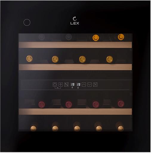 Винный шкаф Lex LWD6036BL dual zone PP 1-нокамерн. черный (CHAT500008) фото 3