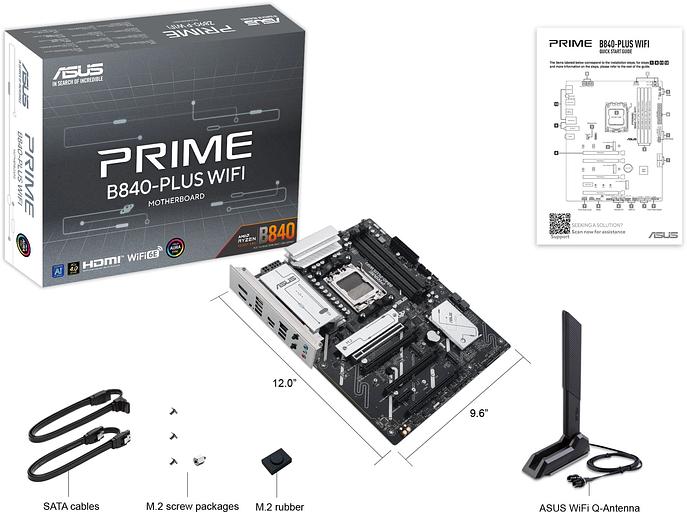 Материнская плата Asus PRIME B840-PLUS WIFI SocketAM5 AMD B840 4xDDR5 ATX AC`97 8ch(7.1) 2.5Gg RAID+HDMI+DP фото 7