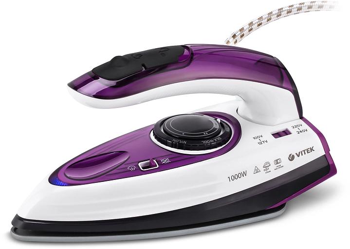 Утюг дорожный Vitek VT-8305 1000Вт белый/фиолетовый фото 1