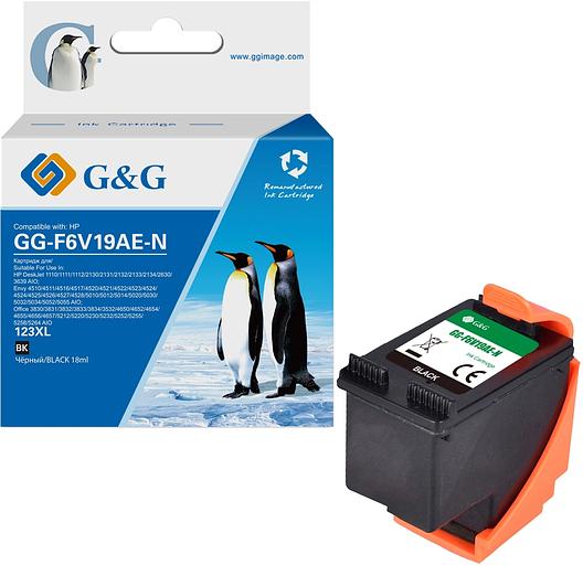 Картридж струйный G&G GG-F6V19AE-N 123XL черный (18мл) для HP DJ 1210/1212/1212/2130/2131/2132/2133/2134/2630/3639 AIO;Envy 4510/4512/4516/4517/4520/4521/4522/4523/4524/4524/4525/4526/4527/4528/5010/5012/5014/5020/5030/5032/5034/5052/5055 AIO;Office 3830/ фото 1