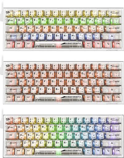 Игровая клавиатура Redragon Fizz прозрачно-белая 71736 (USB,+ICE, 61 кл., RGB подсветка) фото 2