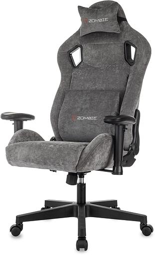 Кресло игровое Zombie Ghost Fabric серый Light-19 крестов. пластик фото 3