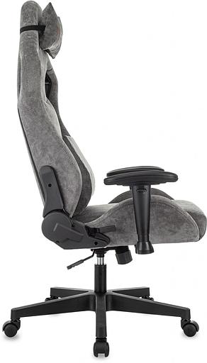 Кресло игровое Zombie Ghost Fabric серый Light-19 крестов. пластик фото 4