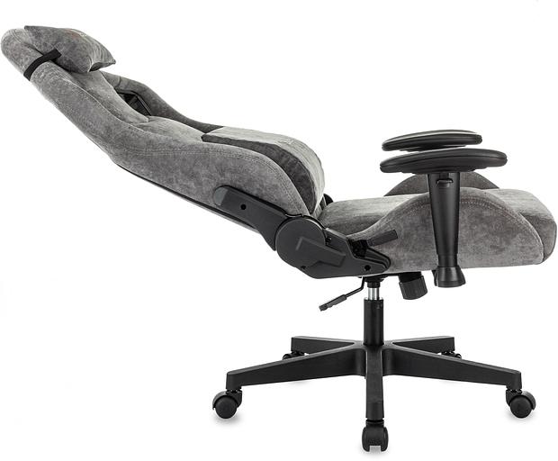 Кресло игровое Zombie Ghost Fabric серый Light-19 крестов. пластик фото 6