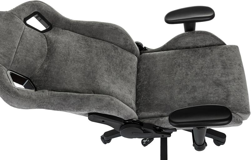 Кресло игровое Zombie Ghost Fabric серый Light-19 крестов. пластик фото 7