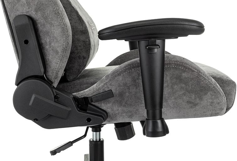 Кресло игровое Zombie Ghost Fabric серый Light-19 крестов. пластик фото 9